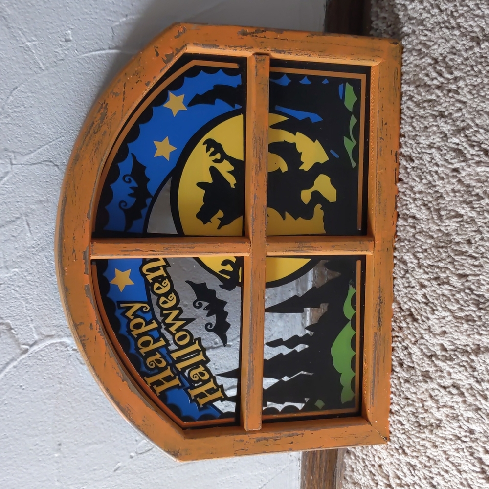 New Pfaltzgraff Halloween Arched Window Pane. - Picture 2 of 3